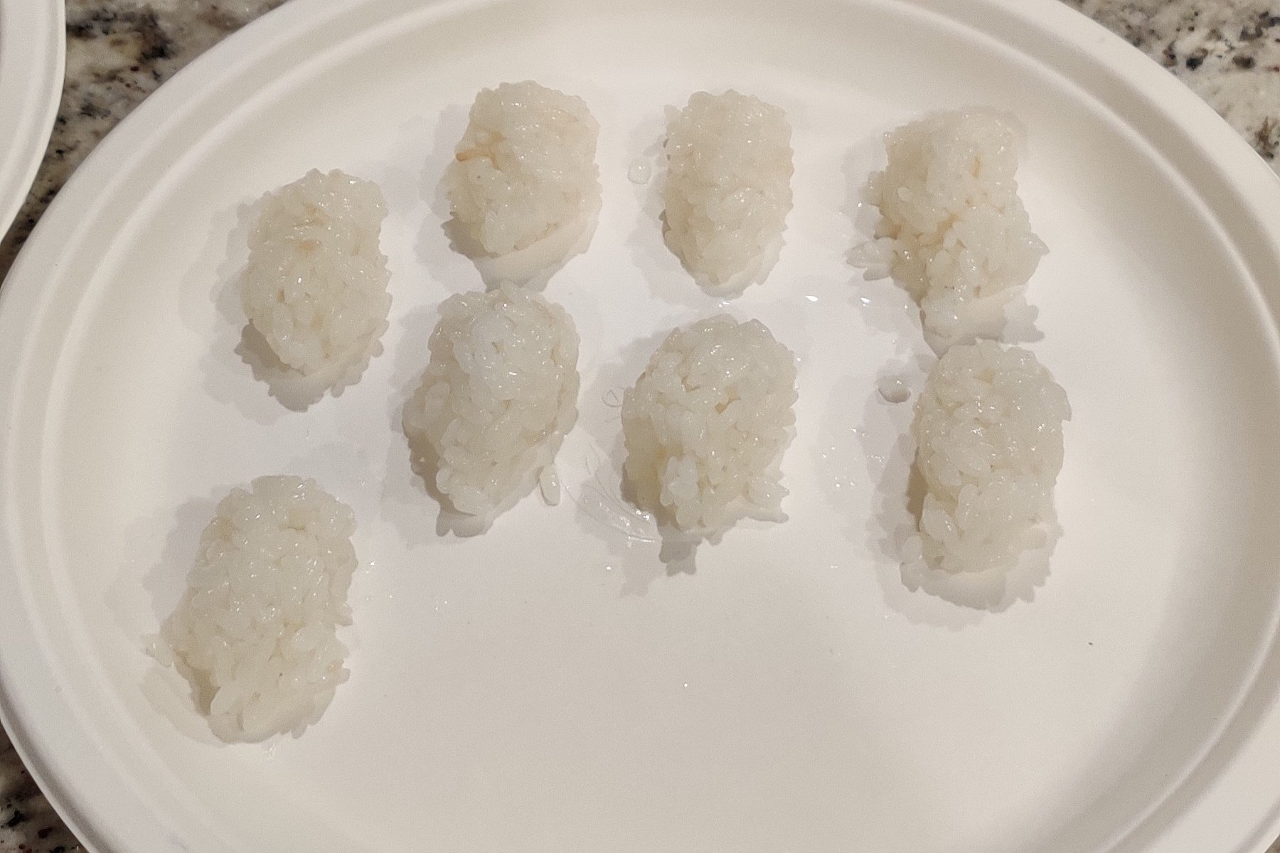 The first step of making nigiri at home